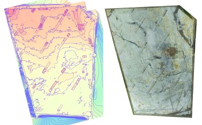 MNT et orthophotographie d'un chantier sédimentaire